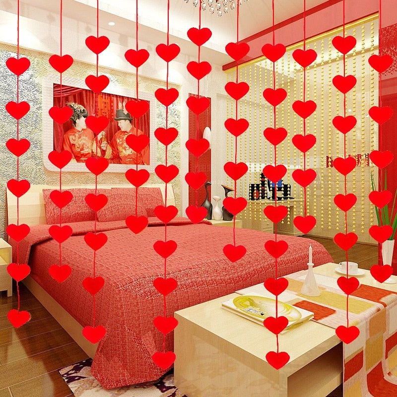 Valentýnská závěsná srdce - dekorace