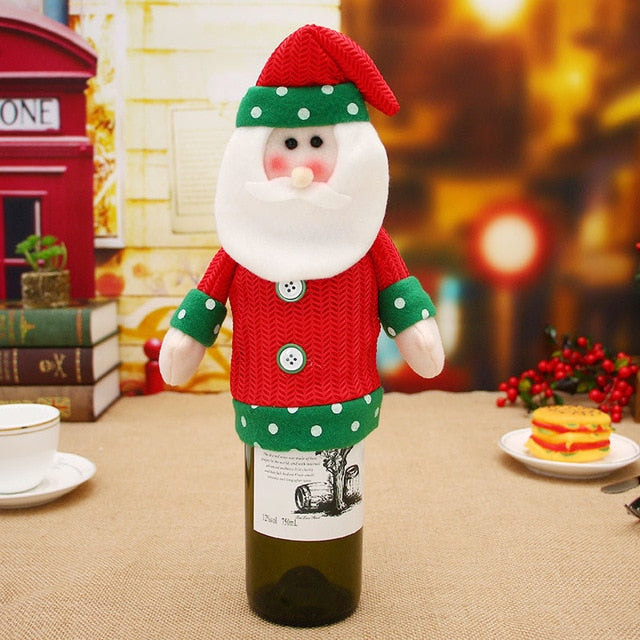 Vánoční nebo novoroční návlek na láhev na víno