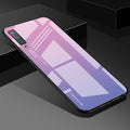 Zadní ochranné tvrzené sklo pro Samsung růžovo-modrá
