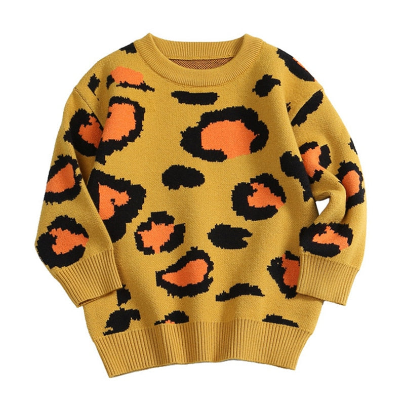 Dětský svetr s leopardím vzorem