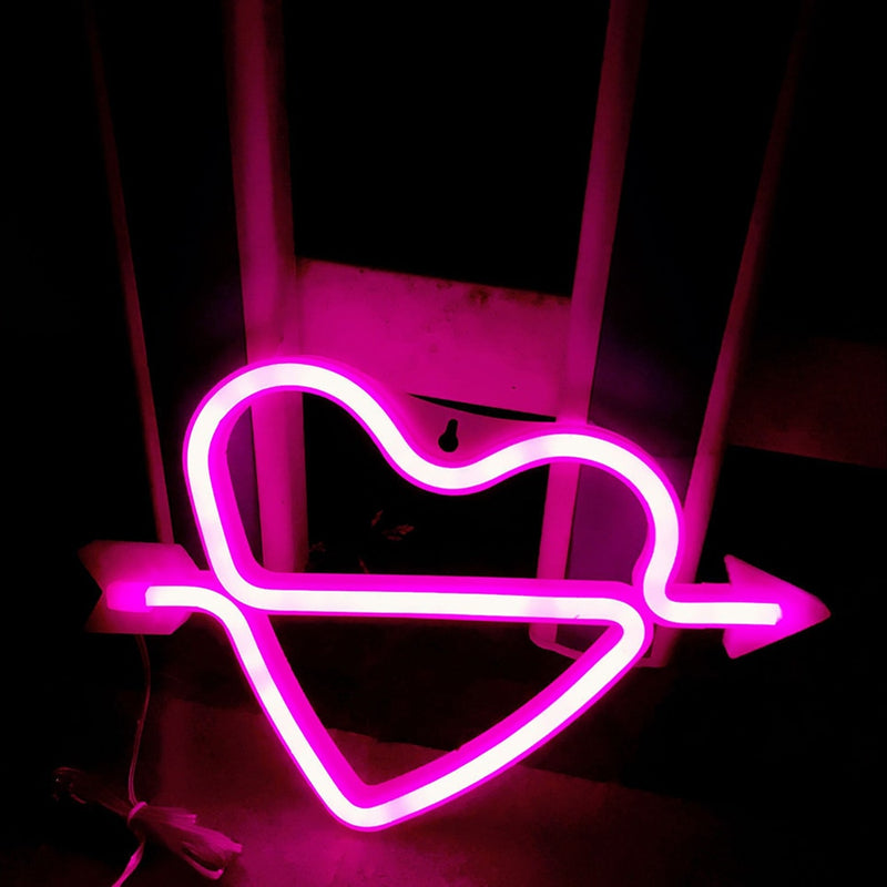 Neonové svítící srdce
