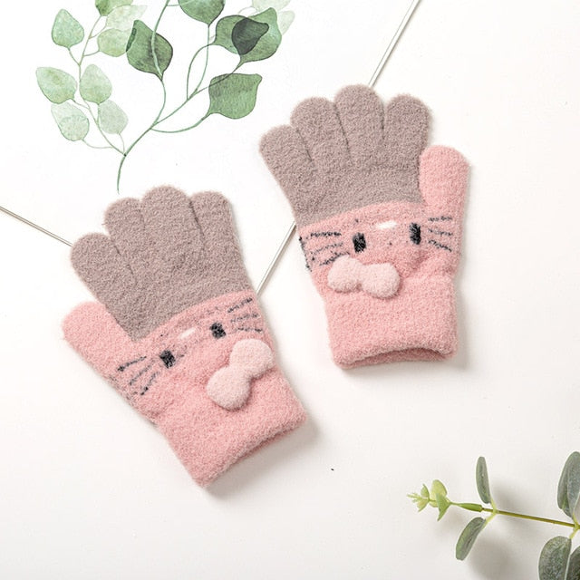 Pletené dětské rukavice