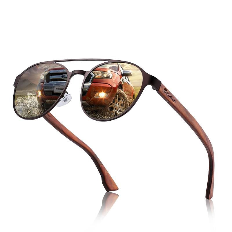 Dřevěné sluneční brýle