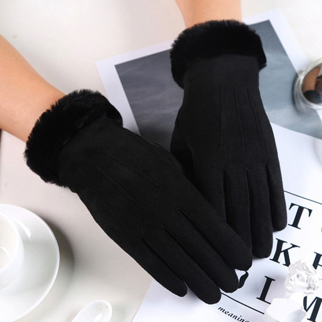 Teplé rukavice s kožíškem