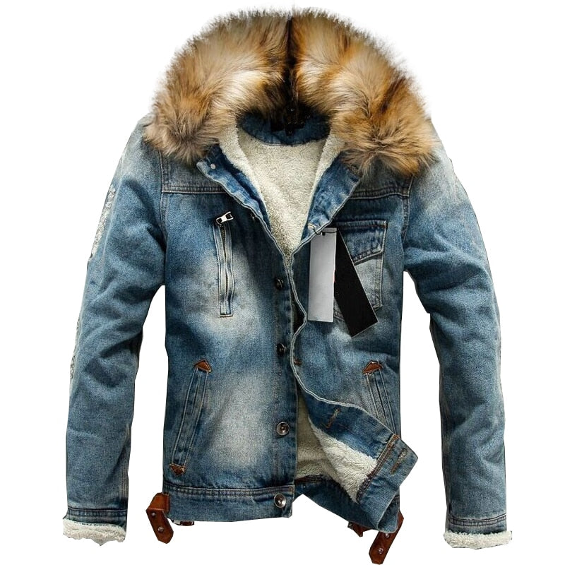 Zimní pánská džínová bunda